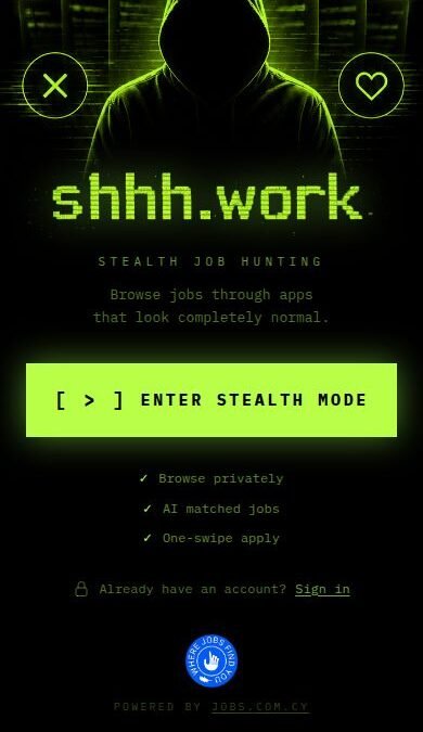 SHHH.WORK: The Stealth Job Hunting Platform That Lets You Search Without Anyone Finding Out