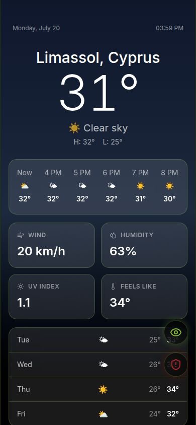 Stealth mode: to anyone glancing over, you're just checking the Limassol weather.
